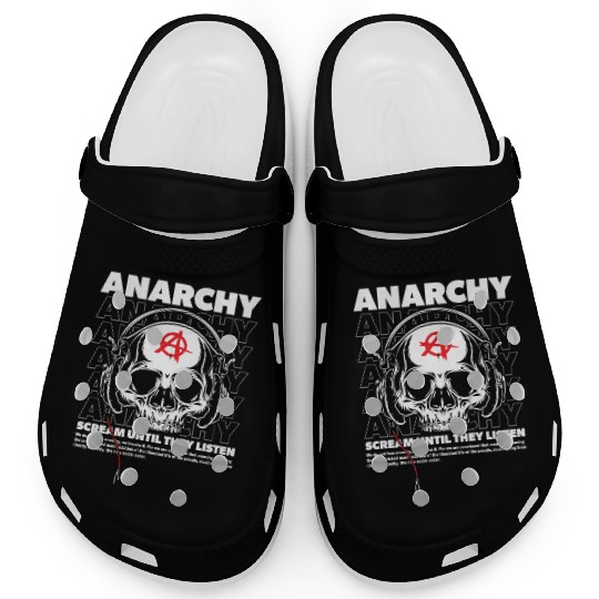 Anarchy Scream Until They Listen Punk Clogs