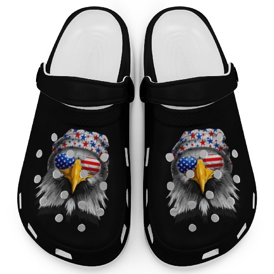 American Flag Patriotic Eagle 4th of July Clogs