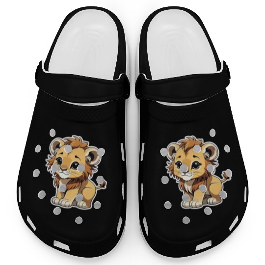 Lion Chibi-Style Sticker Clogs