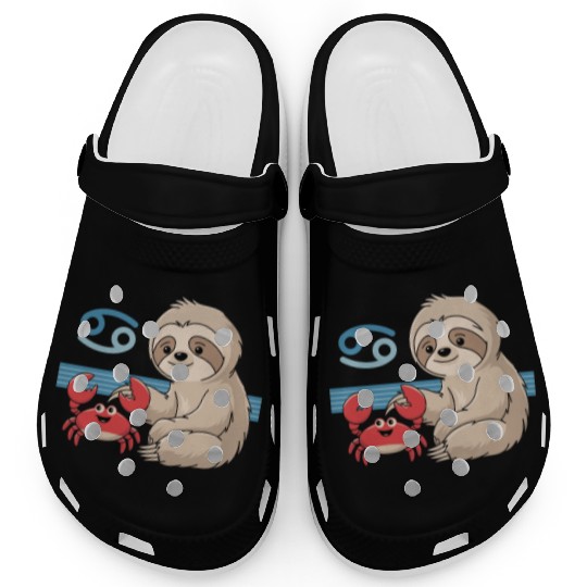 Cancer Zodiac Sloth with Adorable Crab Clogs