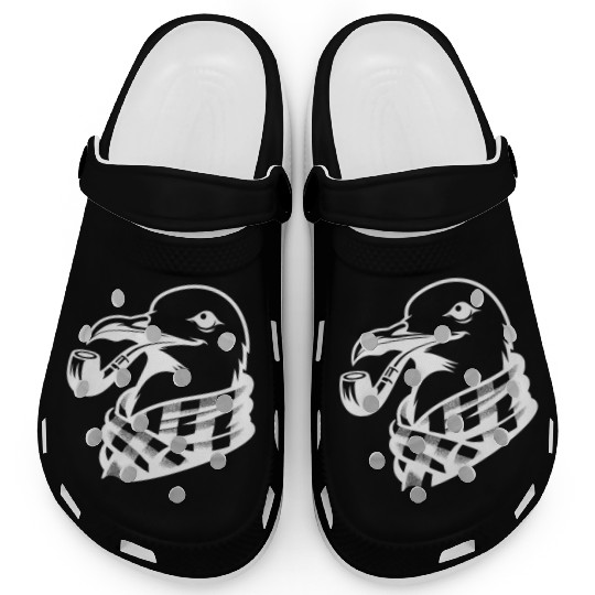 Pipe-diving Seafarer Seagull As A Coastal Motif Clogs