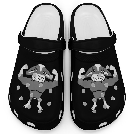 Bunny Bodybuilder Gym Muscles Strong Fitness Cool Clogs