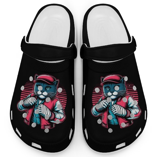 Vintage Street Fighter Cat #Vintage #Streetwear Clogs
