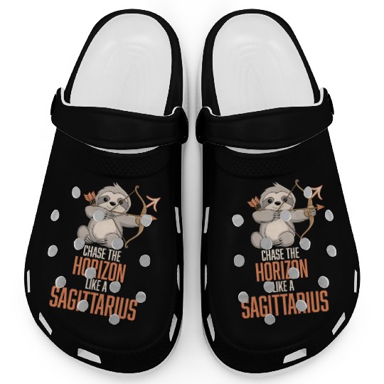 Chase The Horizon Like A Sagittarius Zodiac Sloth Clogs