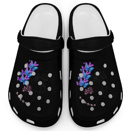 Love Yourself More: Butterfly & Floral Design Clogs