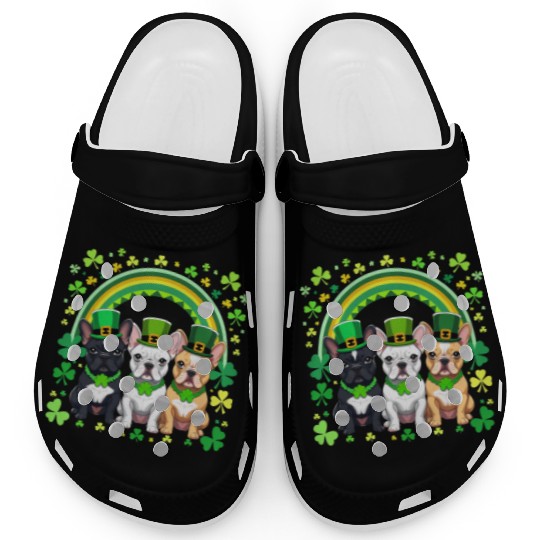 St Patricks Day French Bulldogs Dog Frenchie gifts Clogs