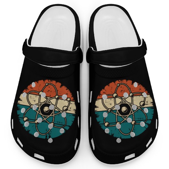 Retro Atom Art Biology Physics Chemistry Science Clogs
