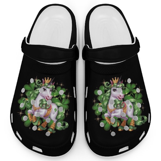 St. Patrick's Day Unicorn Funny Lucky Unicorn Clogs