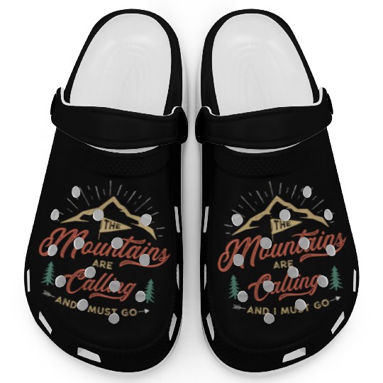 The Mountains Are Calling Vintage Design Clogs