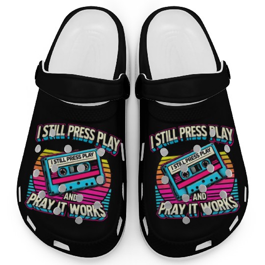 Retro Cassette Tape Clogs