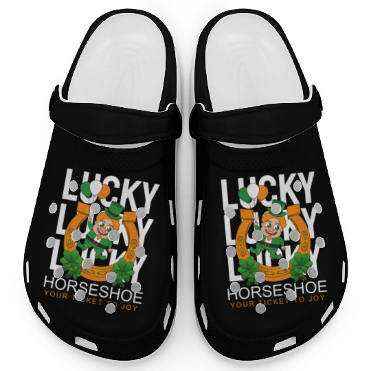 Lucky horseshoe your ticket to joy Clogs