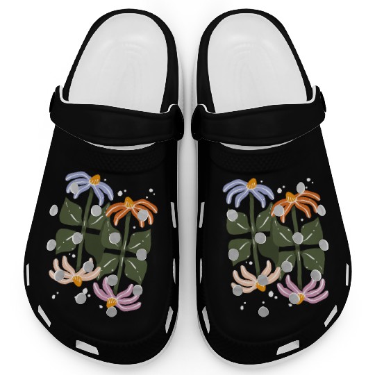 Four Blooms – Abstract Garden Tile Clogs