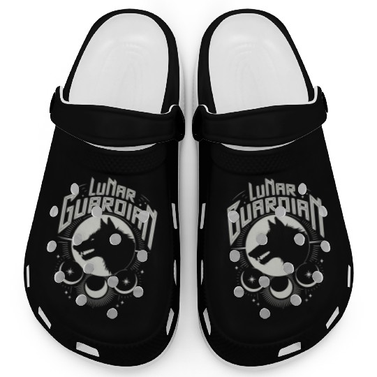 Lunar Guardian Celestial Wolf Moon Phases Clogs