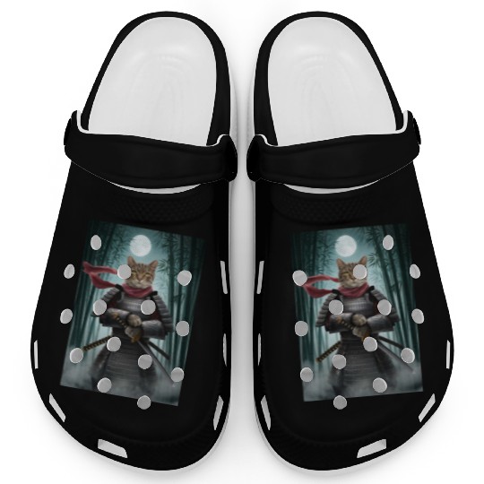 Japanese Cat Samurai Cat Clogs