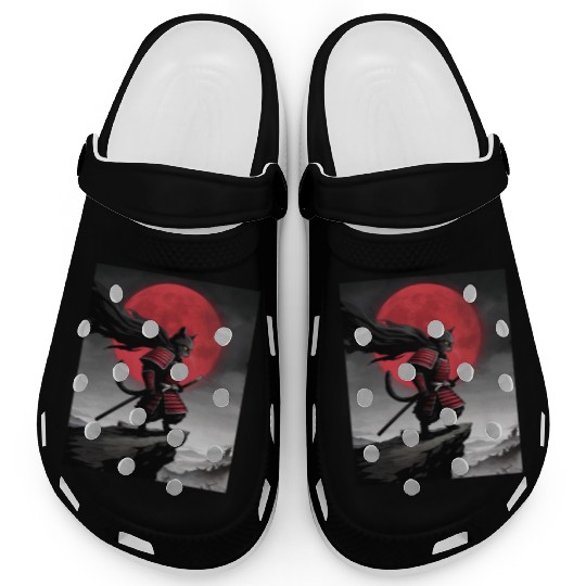 Japanese Cat Samurai Cat Clogs