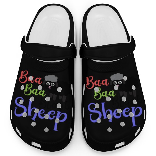 Baa Baa Black Sheep – Whimsical Nursery Rhyme Art Clogs