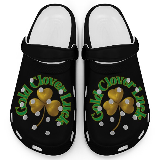 St. Patrick's Day - Gold Clover Luck Clogs