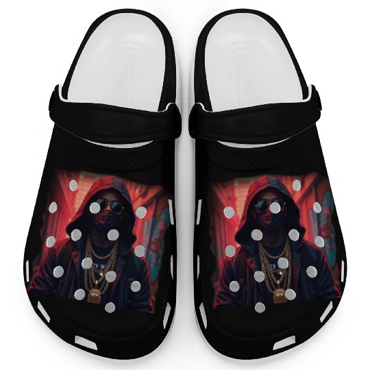 Masked Street Rapper with Gold Chains – Urban Graf Clogs