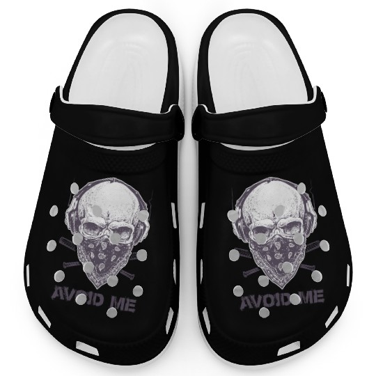 Avoid Me – Skull Bandana Streetwear Art Clogs