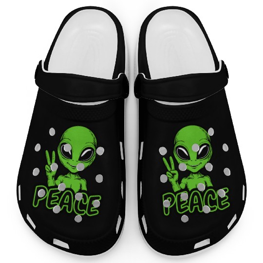 Grey Alien Peace Clogs