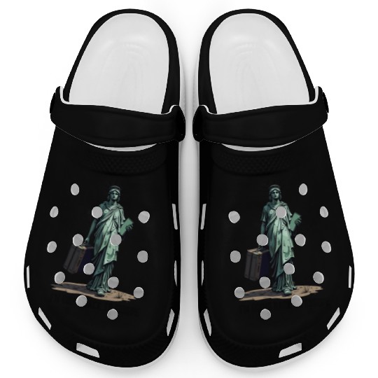 Funny Statue of Liberty USA America Sarcasm Clogs