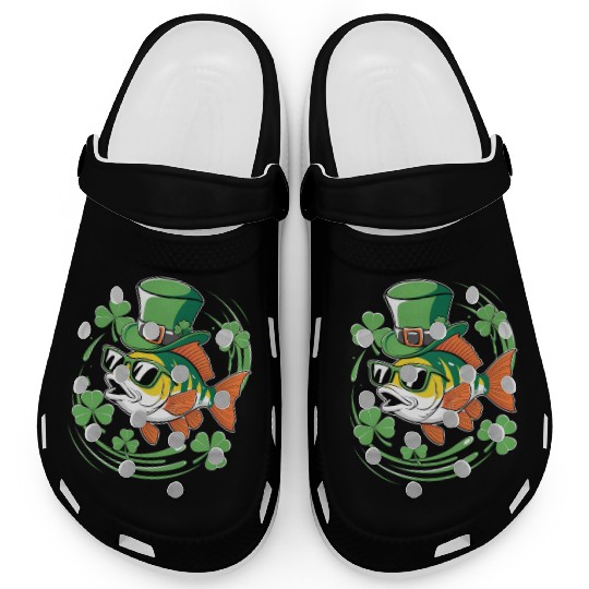 St. Patrick's Day With Fish And Clover Leaves Clogs