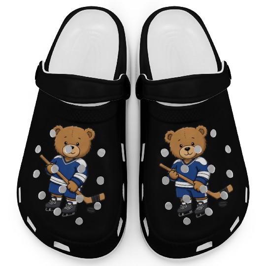 Teddy bear ice hockey player Clogs