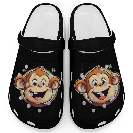 Cute Cartoon Monkey Face Clogs