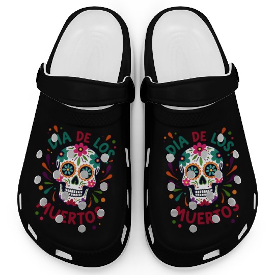 Mexico Día de los Muertos Skull Clogs