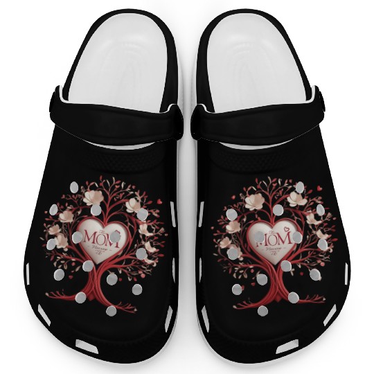 3D Heart Family Tree - Mom, the Heartbeat of Life Clogs