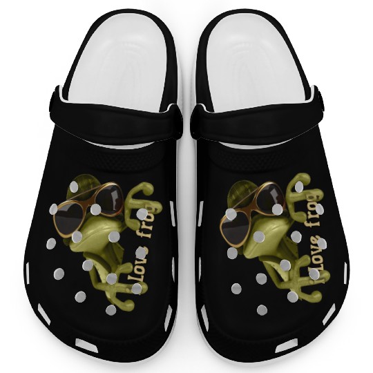 i love frog funny frog design Clogs