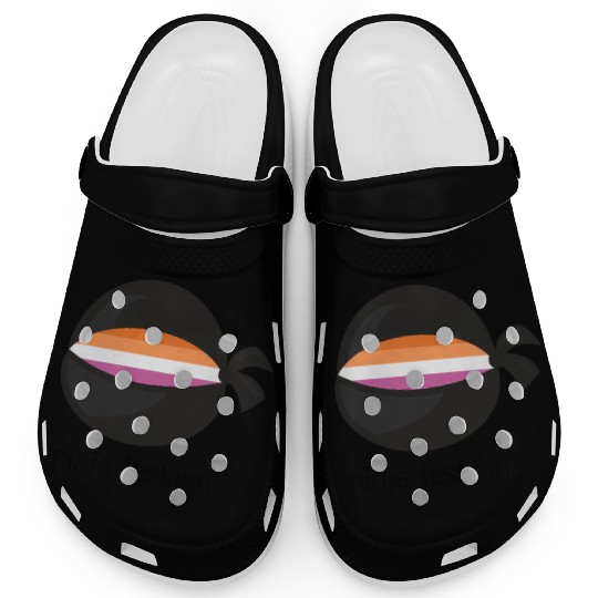Ninja Lesbian Pride Funny Clogs