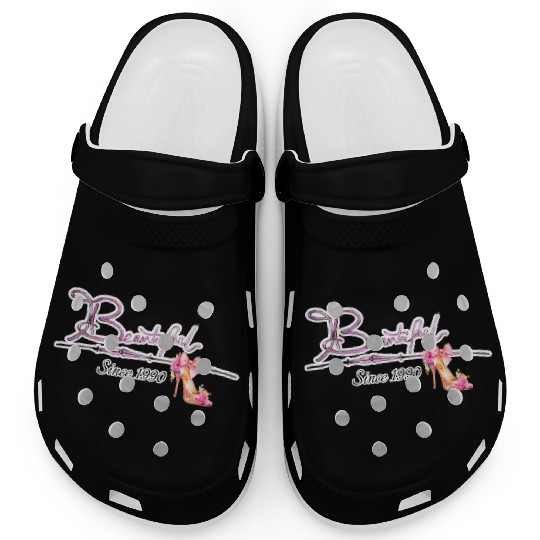 Beautiful since 1990 birthday typography Clogs