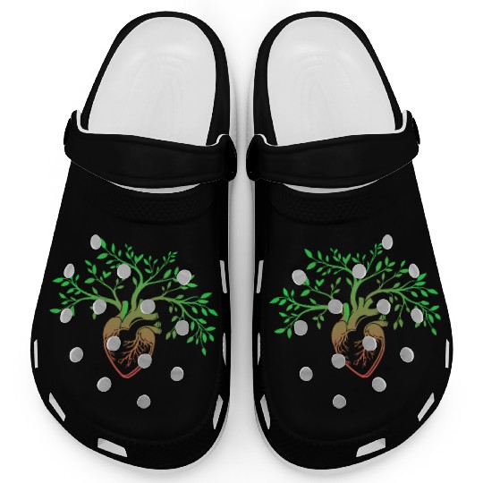 Nature-Inspired Anatomical Heart & Tree Design Clogs
