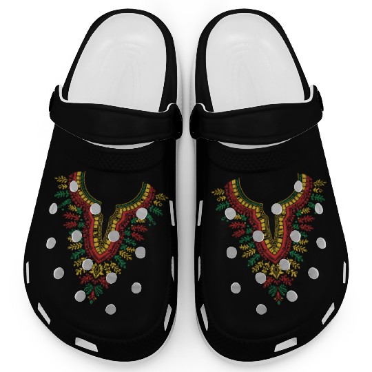 African Print Dashiki Kente Art Black History Mont Clogs