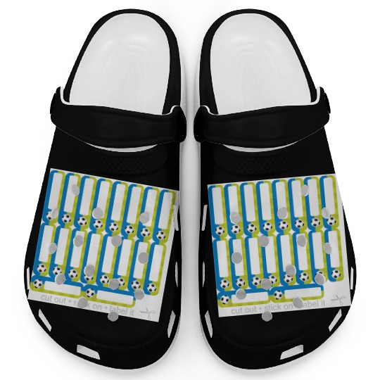 DIY School Sticker Set - Soccer Blue Green - 18 Clogs