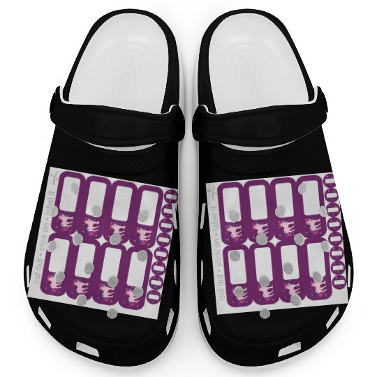 DIY School Sticker - Fantasy Unicorn Purple - 16 Clogs