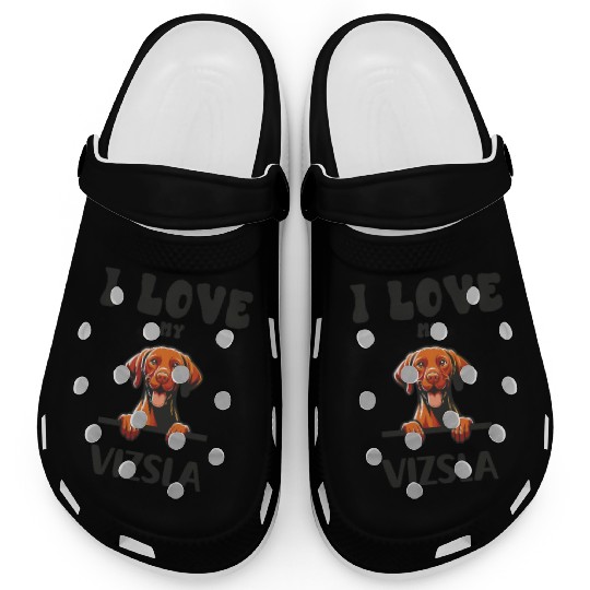 I Love My Vizsla Clogs