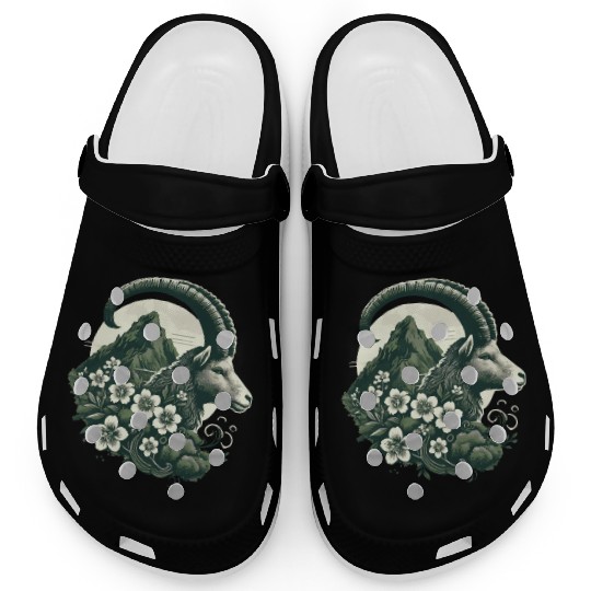 Capricorn Zodiac Sign - Mountain Goat Astrology Clogs