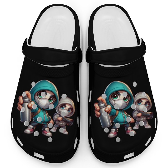 Street Art Duo – Graffiti & Photography Vibes Clogs