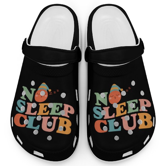No Sleep Club – Cute Baby Face Design Clogs