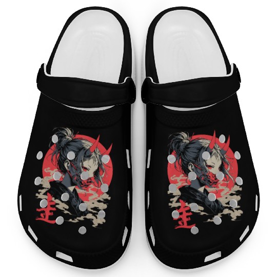Beautiful Japanese Demon Anime Girl Waifu Geisha Clogs
