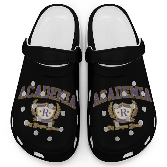 Academia Aesthetic College Logo - Vintage Universi Clogs