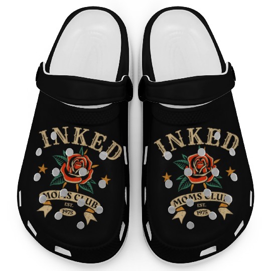 Inked Moms Club – Tattoo Rose Emblem Clogs
