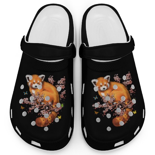 Red Panda Cherry Blossom Clogs