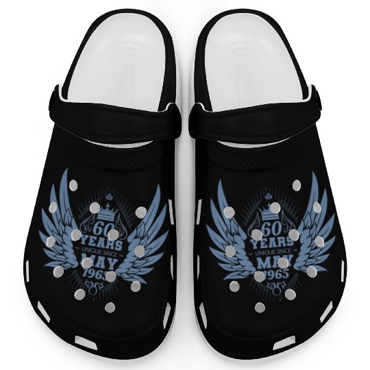 60th birthday angel wings unique since May 1965 Clogs