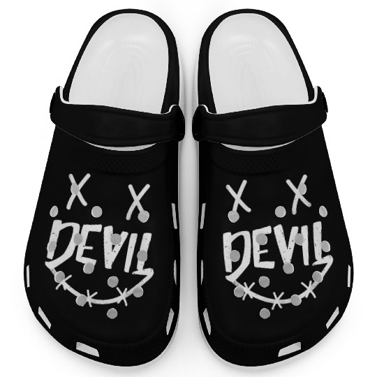 Grunge Smile Face Clogs | Vintage Rock Devil