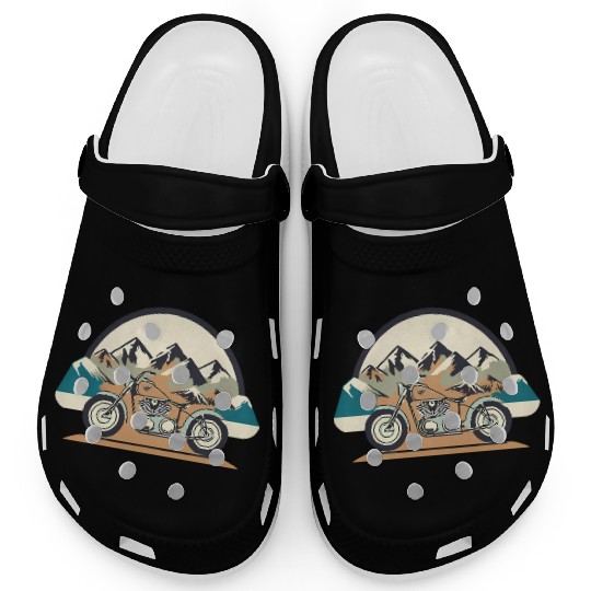 Motorcycle | Mountain background | Pastel Stick Clogs