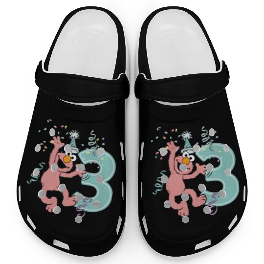 Sesame Street Birthday Design With Elmo 3 Years Clogs