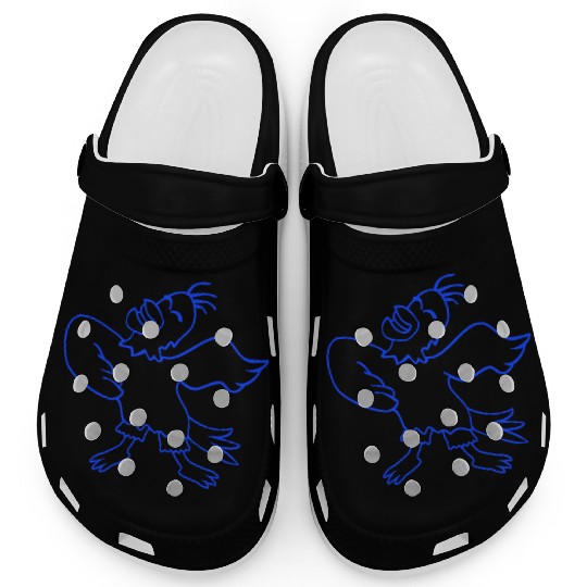 Seagull bird dances happily celebrates cheerful Clogs